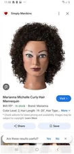 Marianna Michelle Curly Hair MannequinHead100% Human Hair Mannequin Head 