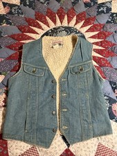 Lee Storm Rider Vintage 70s/80s Large Denim, Sherpa Lined Western Vest