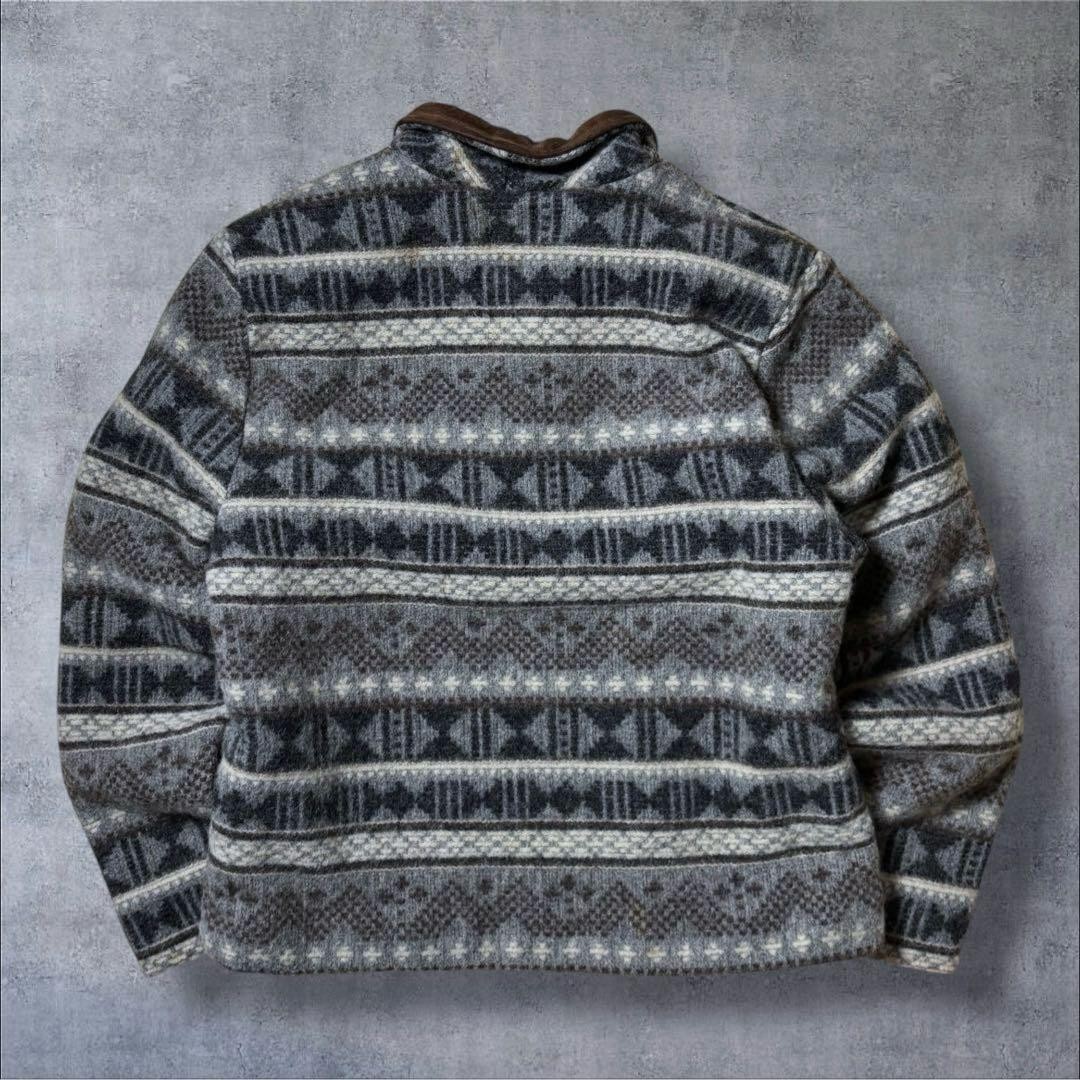 L.L.Bean Wool Native Pattern Jacket 80s Geometric… - image 10