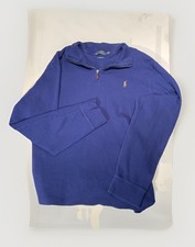 Polo Ralph Lauren Men's Estate-Rib Quarter-Zip Pullover, Cruise Navy, Size L