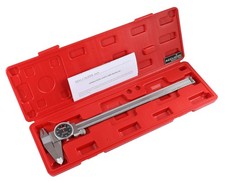 0-12'' by 0.001'' Black Face, Red Needle, Dial Caliper Stainless Steel in Fit...