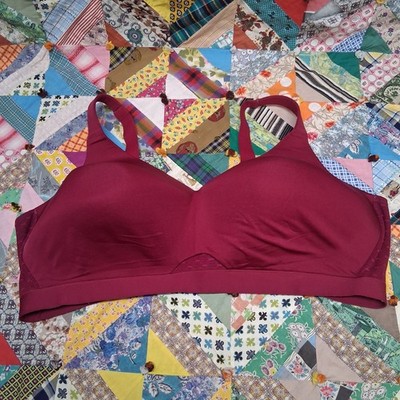 Cacique Lane Bryant Burgundy Lightly Lined No-Wire Full Coverage Lounge Bra 48F