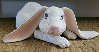 Vtg Hobbyist Signed Ceramic Floppy Ear Rabbit Bunny Easter Spring scioto READ 