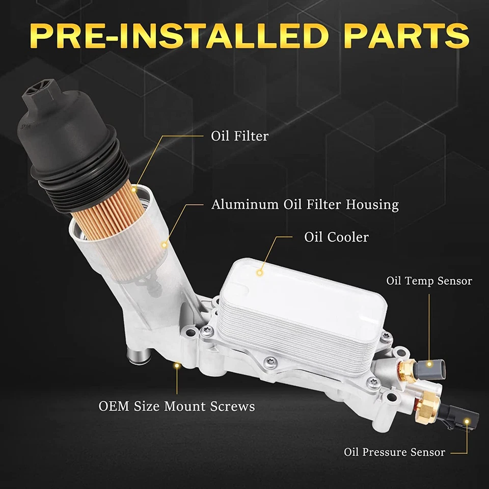 Carcasa de filtro de aceite de motor de aluminio apta para Dodge Jeep Chrysler Ram 2011-2016 3,6 L Foto 3 de 4