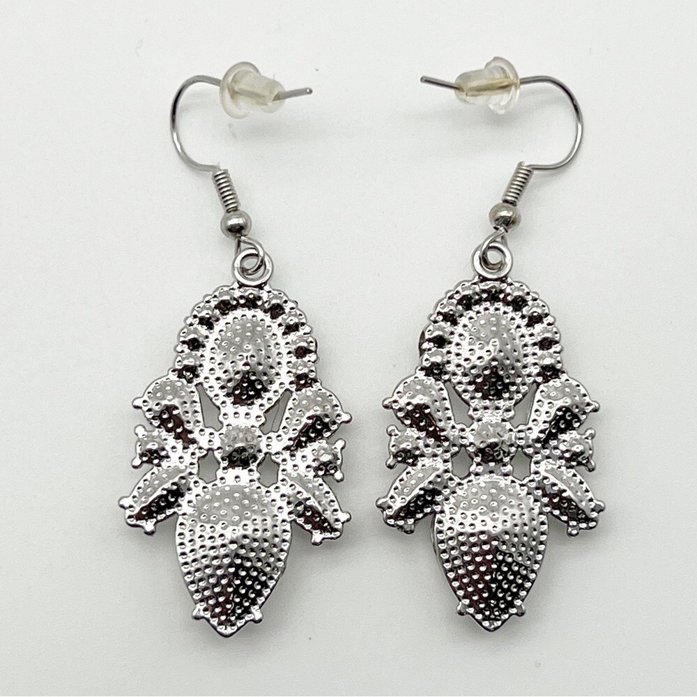 Clear Rhinestone Dangle Statement Earrings 1.5” F… - image 3