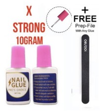 EXTRA STRONG PROFESSIONAL NAIL GLUE 💅 10 GRAM WITH BRUSH 💅 Art Tips Acrylic💅