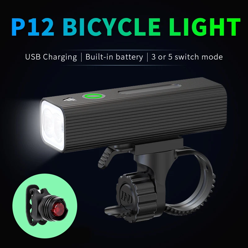 Aluminium Alloy LED Bike Bicycle MTB Headlight Front Rear Tail Lamp
