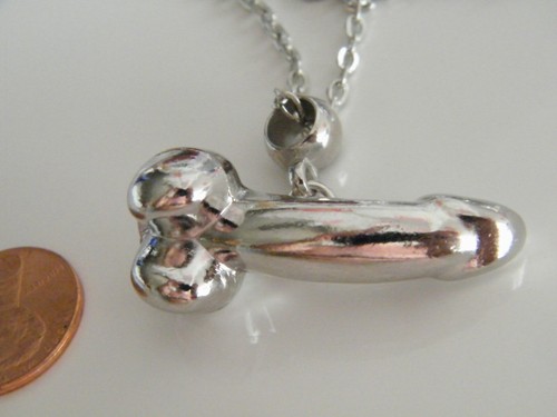GROSSE Penis Halskette 1,5" Silber PENIS Charm Junggesellenabschied Echt Silber Kette 24" NEU! - Bild 4 von 8