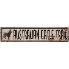 Australian Cattle Dog Trail 3"x12" metal street sign plaque Home Door Garage