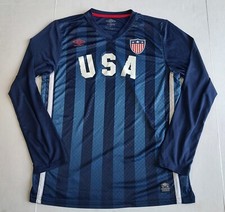 Camiseta Umbro de la Selección Nacional de Fútbol de Estados Unidos L Azul Camiseta de portero a rayas de América