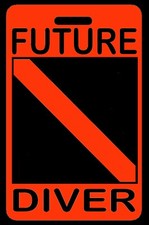 Personalized Hi-Viz Orange "Future Diver" Luggage/Gear Bag Tag - New