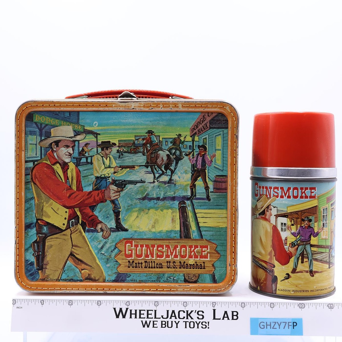 Gunsmoke #1 Matt Dillon Tin Lunch Box 1959 Aladdin Industries
