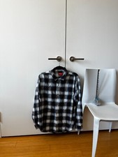 BEST PRICE Supreme Plaid Flannel Shirt Blue/Black/White Men's Medium