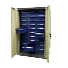 30 Large Drawers Metal Parts Storage Cabinet with Door Storage Compartment