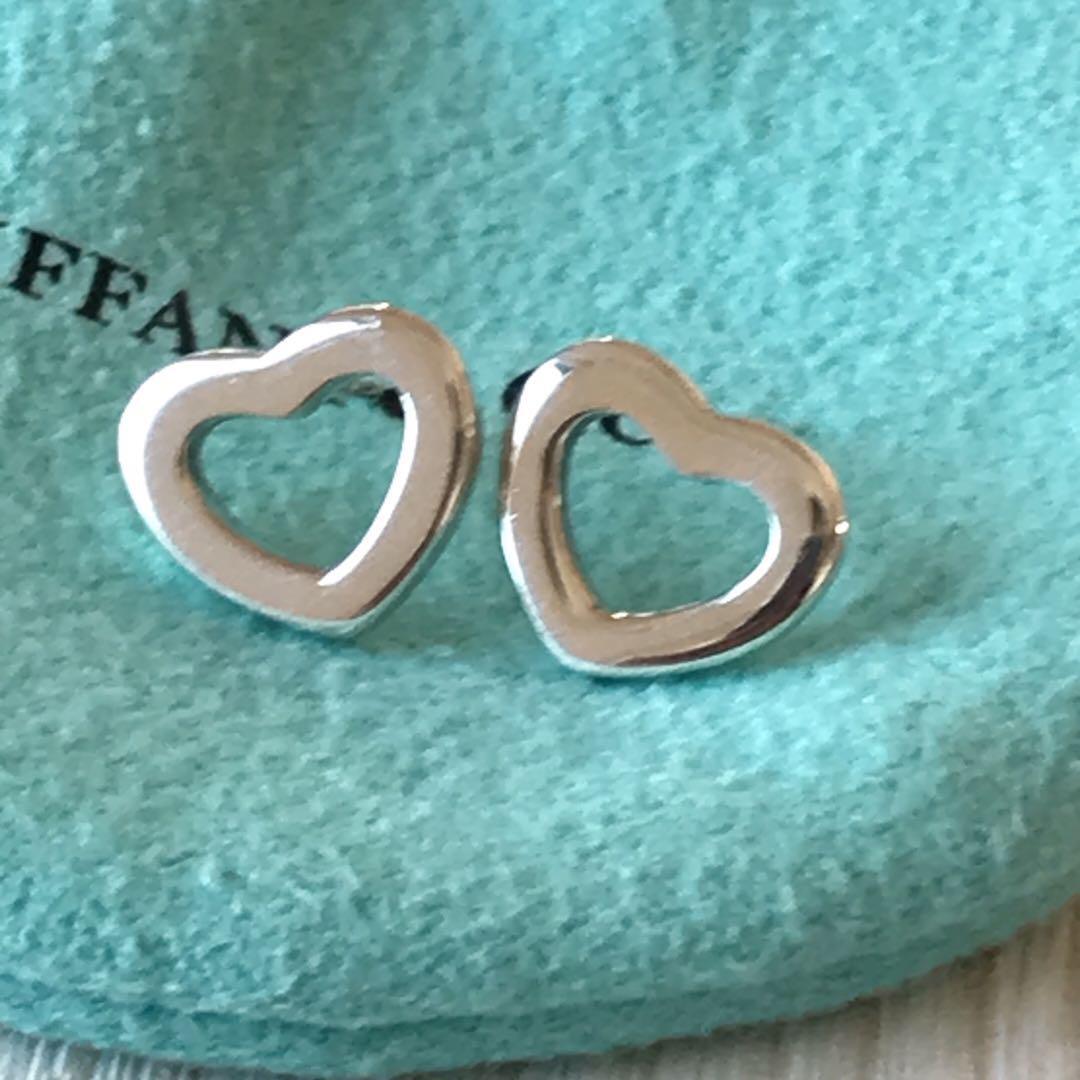Tiffany & Co. 925 Sterling Silver Open Heart Mini Stud Post