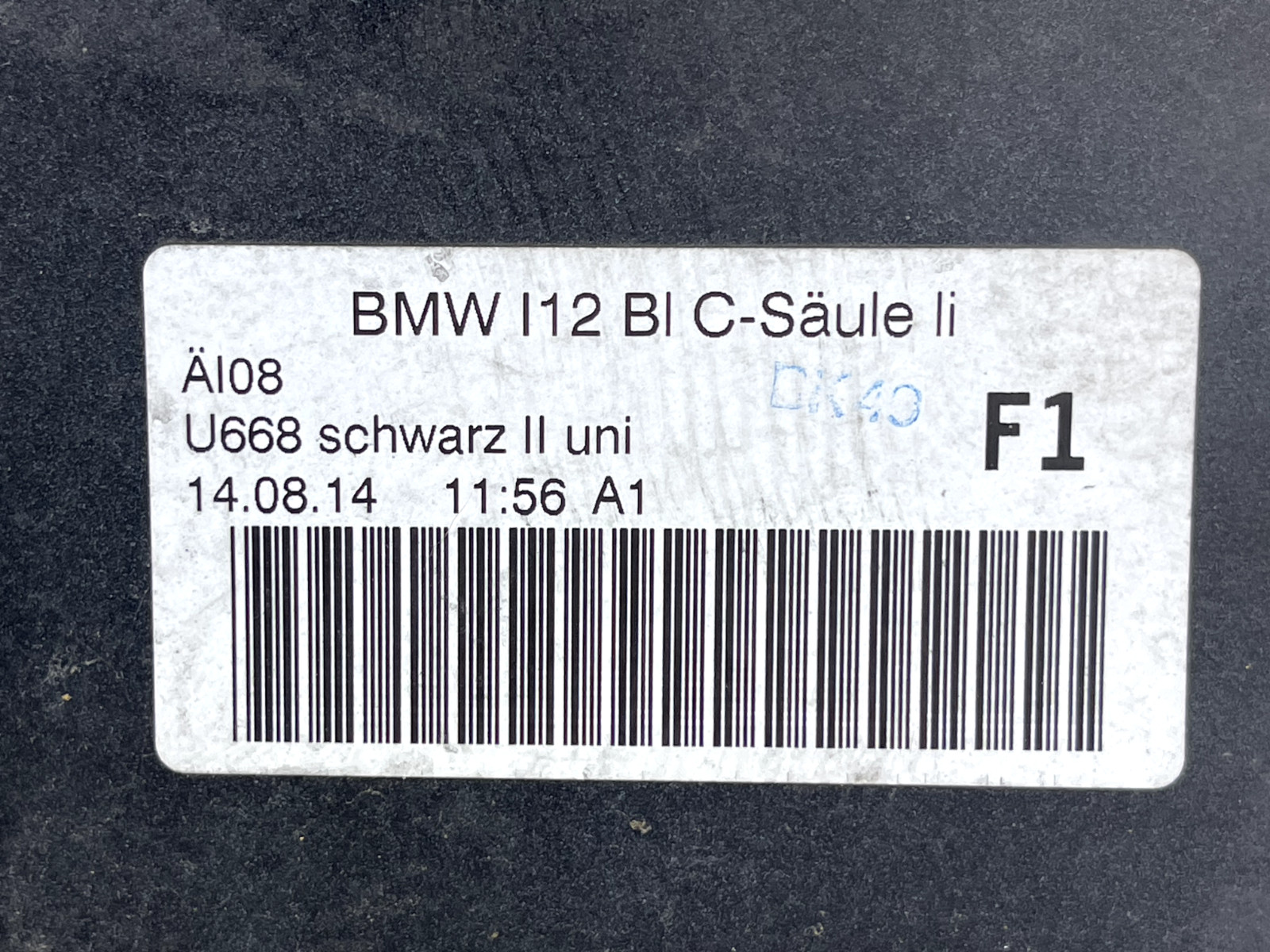 2014-2020 BMW I8 OEM Rear Left Driver Side Upper C Pillar Quarter Trim Panel