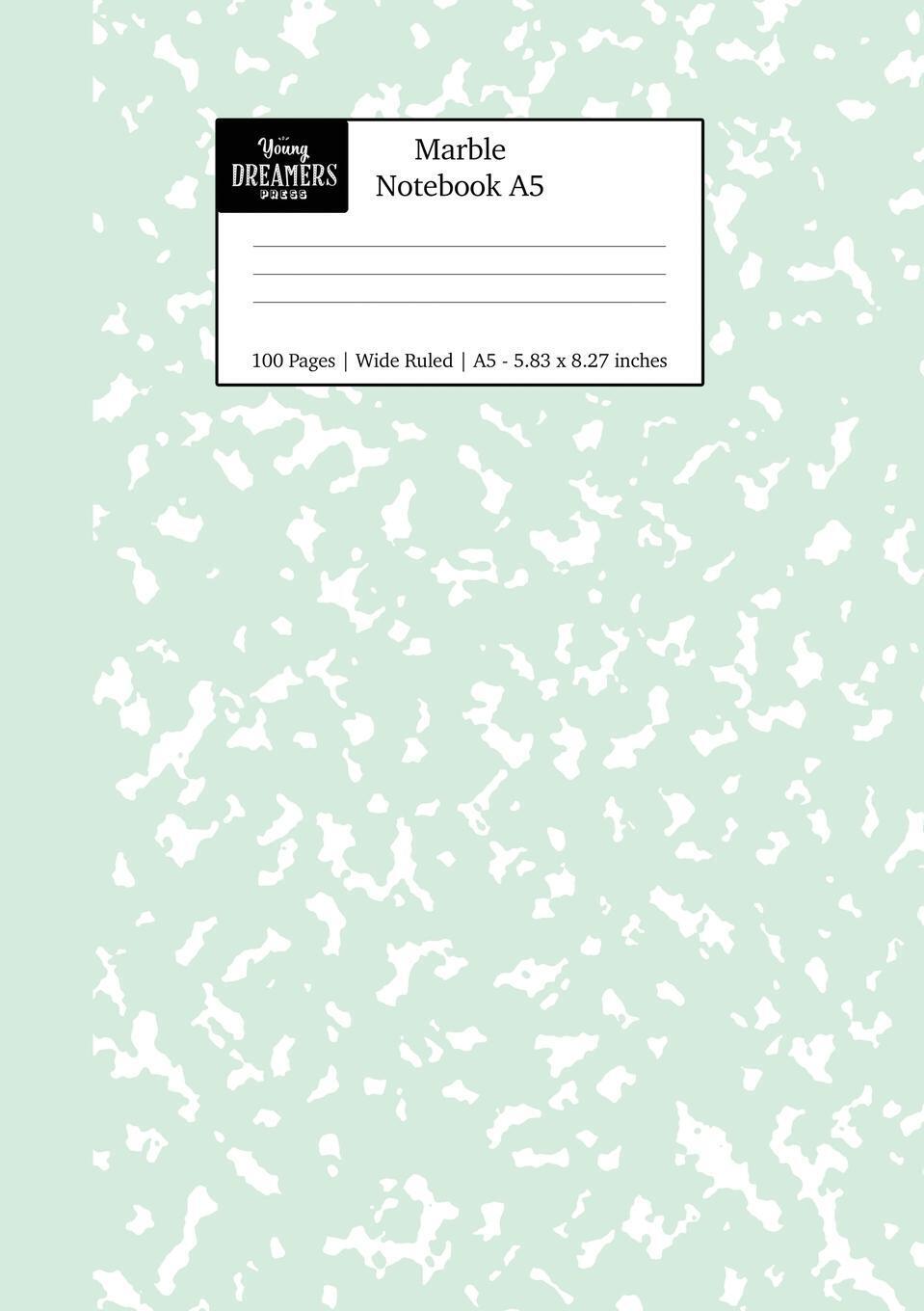 Thumbnail - Marble Notebook A5 | Young Dreamers Press | Mint Green Marble Wide
