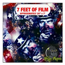 Hydrographic film Uncle Sam Zombie hydro dipping 7' x 20" hydro dip