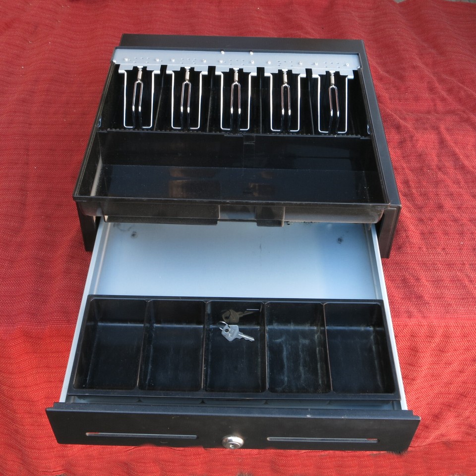 MS Cash Drawer CC4102b Electronic Cash Drawer 5 Bill 5 Coin Black