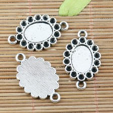 8pcs tibetan silver plated oval shaped cabochon setting connector EF2269