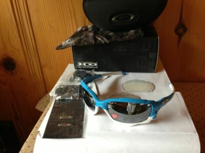 オークリーracing jacket sunglass blue Oakley Racing Jacket Polarized Sunglasses Glacier Blue/black