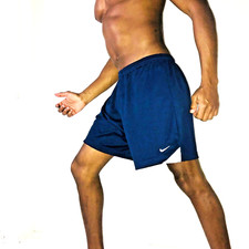 Nike Vintage Soccer Shorts Nylon Smooth Navy Blue Small