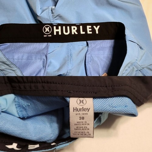 Pantalones Cortos Hurley Híbridos de Secado Rápido Frente 4 Vías Elastizados Para Hombre Rendimiento Azul 38 - Imagen 7 de 11