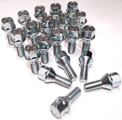 wheel bolts nuts M12 x 1.5, 17mm Hex, taper seat, 26mm thread - Saab x 20