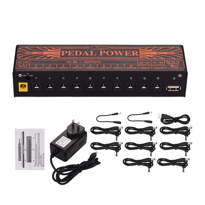 10 Isolated Outputs Guitar Pedal Board Power Supply for 9V 12V 18V Pedal D7Y2