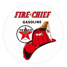 Texaco Fire Chief 12" Round Vinyl Decal (DC114)