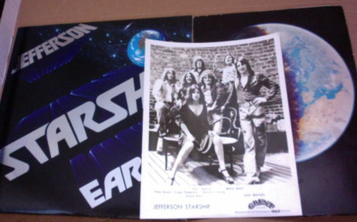 Jefferson Starship Earth Vinyl LP Record Album & Promo pack w Photo Grace Slick