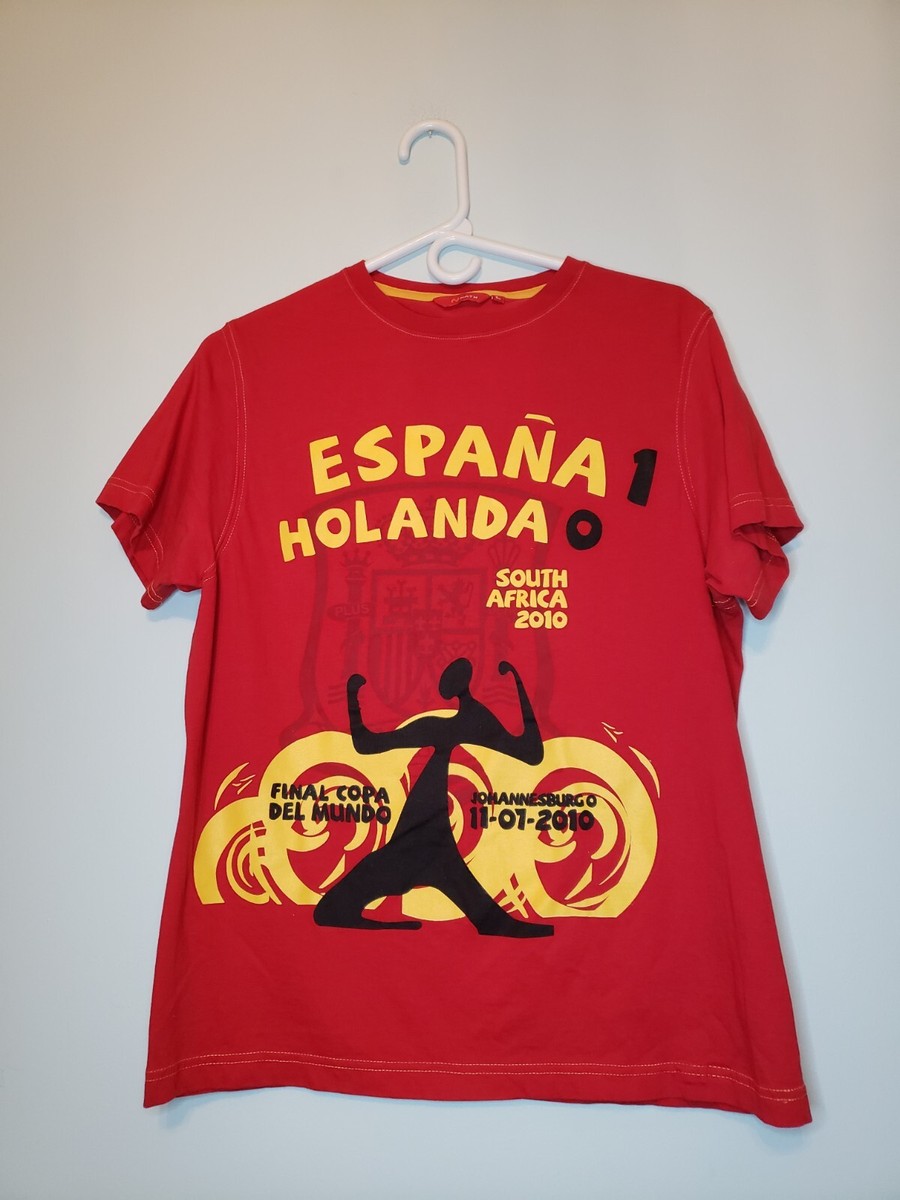 2010 SPAIN World Cup Football Mens Sz L T-Shirt Short Sleeve