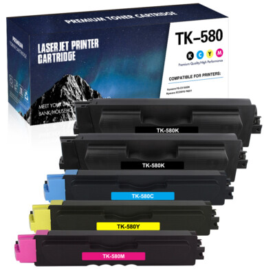 5x XXL Toner Kompatibel für Kyocera TK-580 TK580 Mita FS-C5150DN ECOSYS P6021 