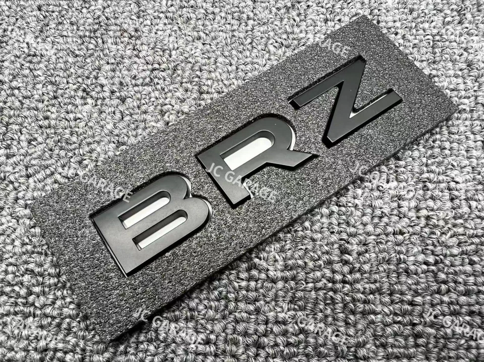 OEM QUALITY BRZ MATT BLACK REPLACEMENT REAR TRUNK EMBLEM BADGE - Image 3 of 4