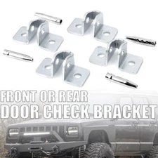 4X Door Check Bracket & Pin Replacement Repair Set For 84-2001 Jeep Cherokee XJ