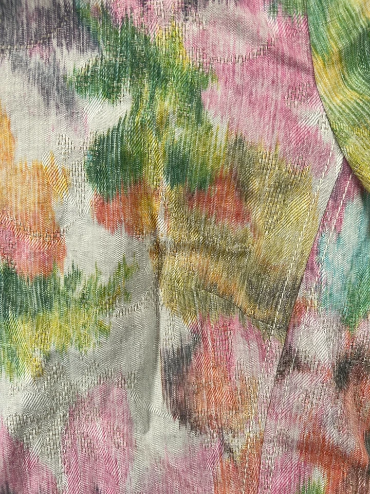 Chaqueta DD by Doncaster para mujer 10 tapiz floral rosa mezcla de lino abotonada años 90 Foto 3 de 4