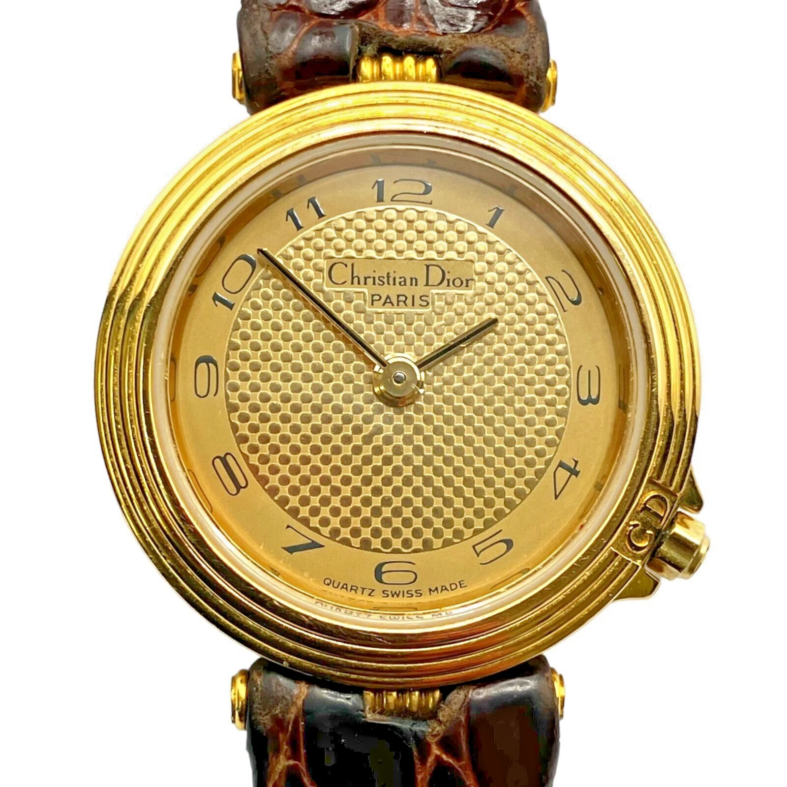 Montre Bracelet Christian Dior Quartz Logo Or Femme Authentique 46.15.02?2