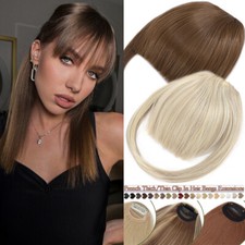 Thick/Thin Bangs Clip in on Fringe Hair Extensions Hairpiece as Human Straight