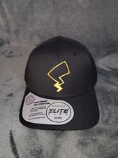 POKEMON PIKACHU EMB BIOWORLD MENS ELITE FLEX SNAPBACK HAT BLACK NEW