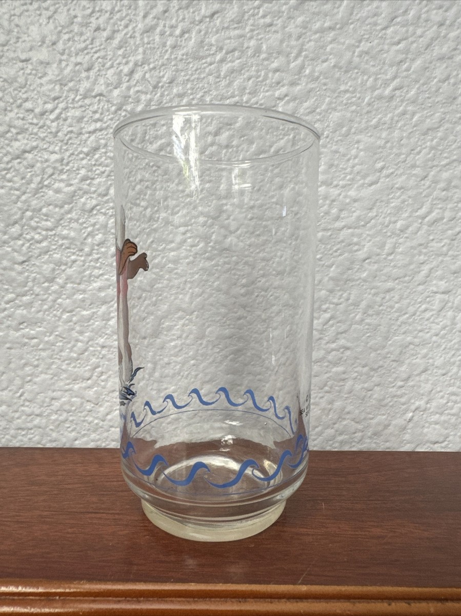 VINTAGE 1989 Sea World Seamore Sea Lion Character Glass Cup, HTF