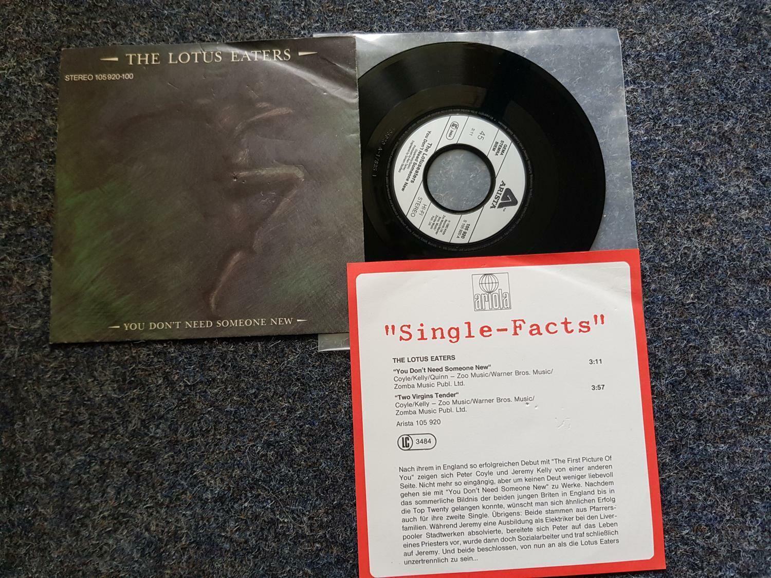 7"" Single Vinyl The Lotus Eaters - You don't need someone new PROMO FACTS
