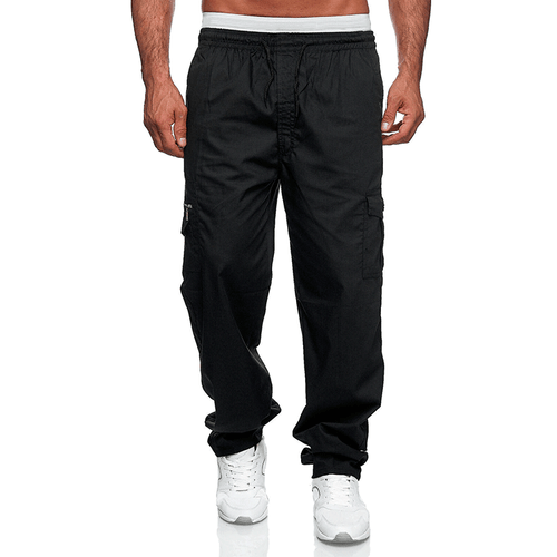 Mens Casual Jogger Fitness Gym Cargo Multi-Pocket Loose Straight Overalls Pants - Picture 4 of 78
