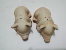 Vintage Sleeping Pigs Salt Pepper Shakers Artmark Dreamy Piglets Porcelain BBQ