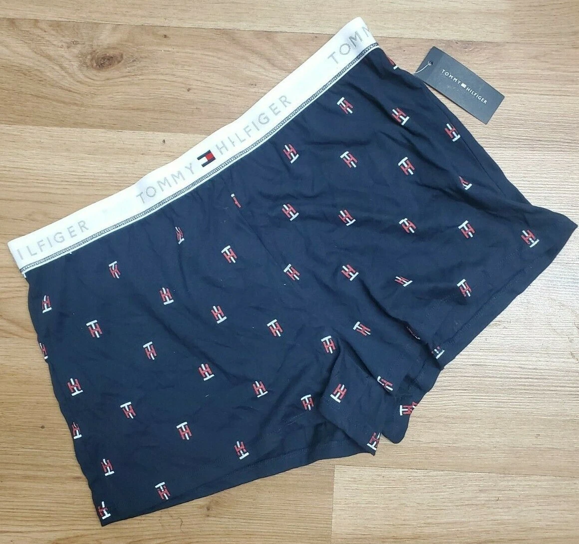 Tommy Hilfiger Women\'s Logo PJ Shorts-(Navy,S) eBay Boxer Pajama NWT! Lounge 