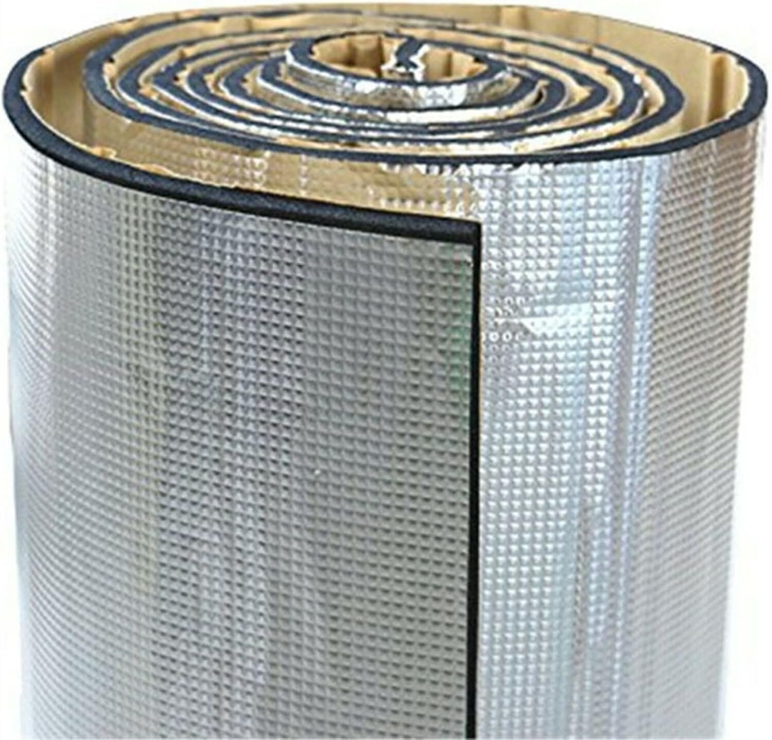 Self-adhesive aluminum reflective rubber foam for thermal and acoustic insulation