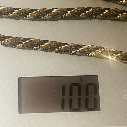 Lange Seil Kette goldfarben schwarz gedreht 30" Länge 7 mm dick Kostüm Vintage - Bild 12 von 14