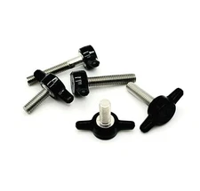 M5 x .8mm Thumb Screw Bolts Black Tee Wing Knob Head Metric Stainless Steel 5mm
