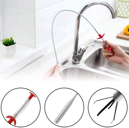 Snake Drain Hair Clog Remover: Remover Auger Cleaning Tool (12Pcs) with Steel Cl - Picture 3 of 12