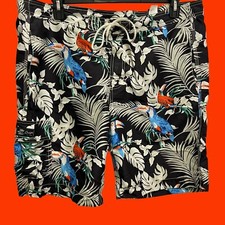 CHAPS Ralph Lauren Board Shorts Sz Large Mens Mesh Lining, Pockets, Parrots