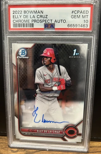 Elly De La Cruz 2022 Bowman Chrome Prospect Auto #CPAED PSA 10 - 1st BOWMAN